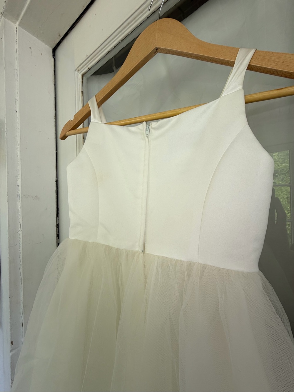 Girls Ivory Tulle Full Length Dress Embroidered Bodice Flower Girl Communion - Picture 5 of 8